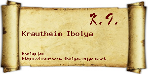 Krautheim Ibolya névjegykártya